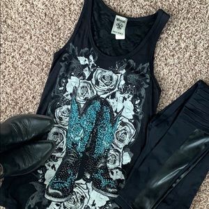 Rock and Roll Long Lacy Tank